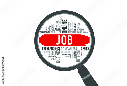 JOB word cloud with magnifying