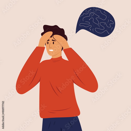 Crisis Unhappy - Vector Stock Illustration