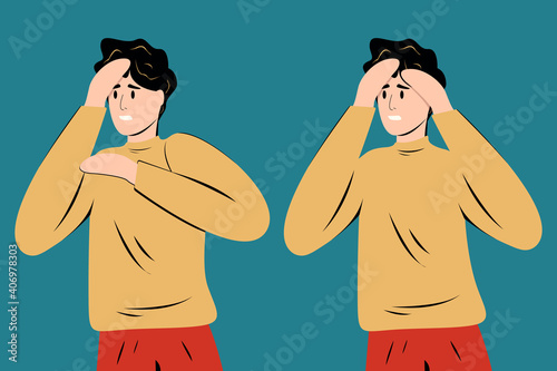 Crisis Unhappy - Vector Stock Illustration