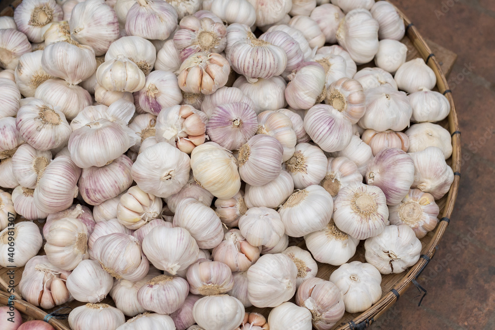 Shallots. Fresh purple shallots on bamboo basket. Shallots. Fresh purple shallots on bamboo basket.
