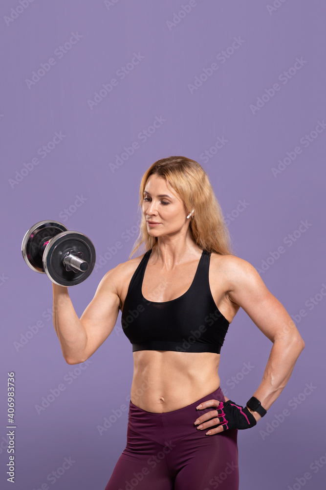 Power workout, sports lifestyle, exercise for biceps