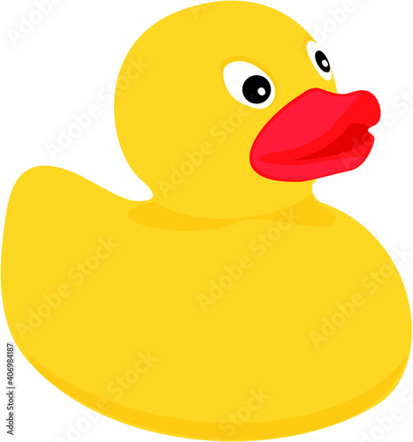 Yellow bathroom rubber duck with red beak