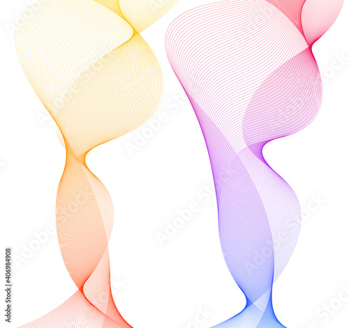 Design elements. Wave of many color lines. Abstract vertical wavy stripes on white background isolated. Creative line art
