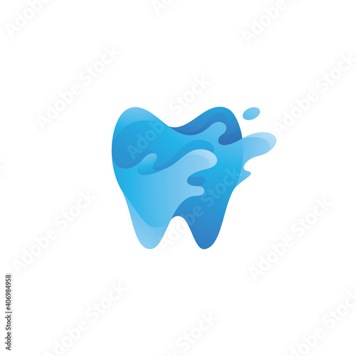 Dental Teeth and Liquid Water Splash Wash Clean