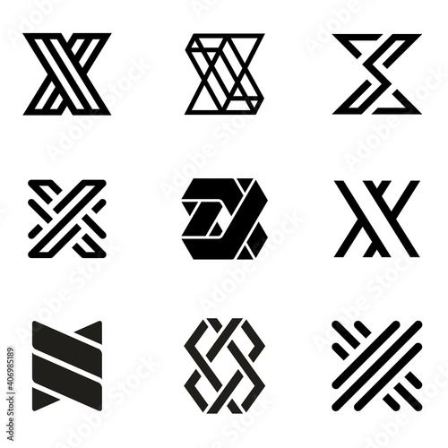 Vector logo design template for business. Letter X. 