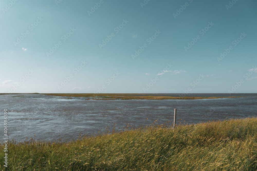 Coming tide in the salt marshes by Fedderwardersiel