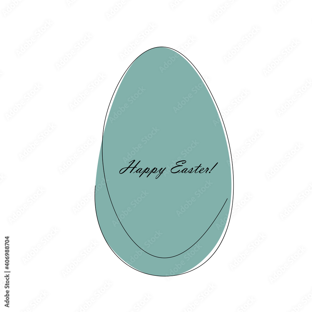 Happy easter card with egg, vector illustration