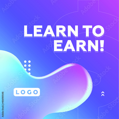 Editable Purple Fluid square banner template. Endless Feed. Gradient Abstract Liquid Background. Social media, internet ads, sale marketing promo. Vector 10 EPS