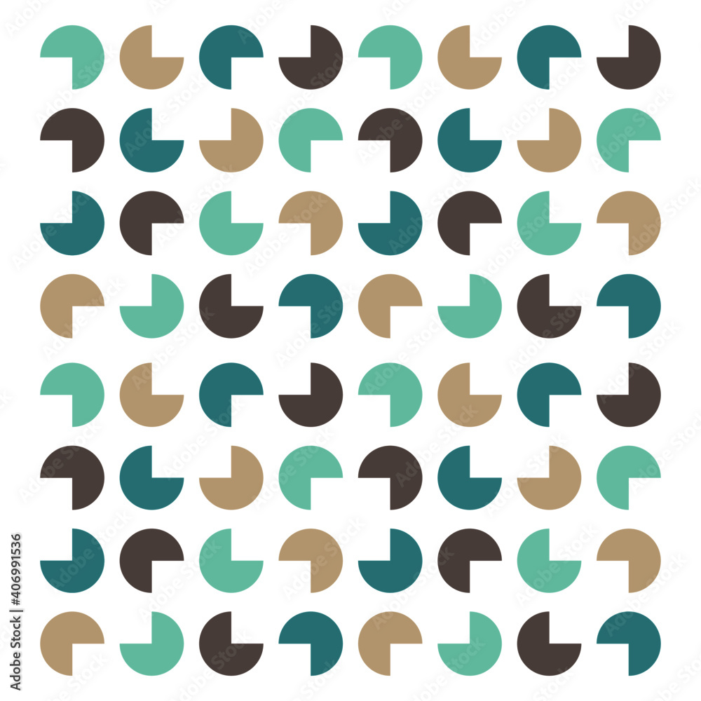Seamless pattern of Pie and circle shape with vintage and retro color, vector object background. Seamless pattern of Pie and circle shape with vintage and retro color, vector object background.
