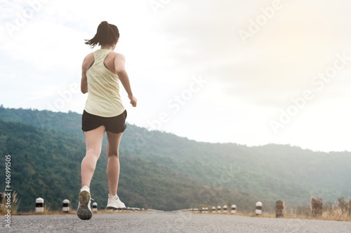 woman running in the park