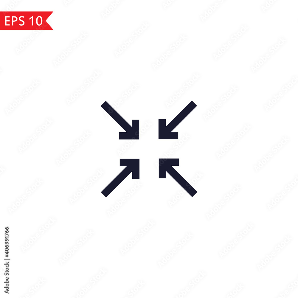 Exit full screen arrow line icon Vector Exit full screen arrow line icon Vector