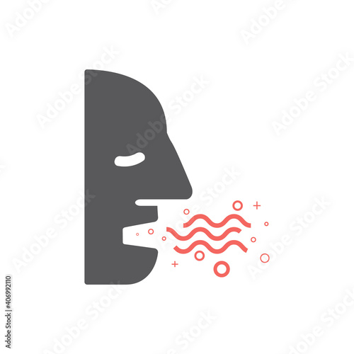 Bad Breath. Flat Icon. Vector icon for web graphic.