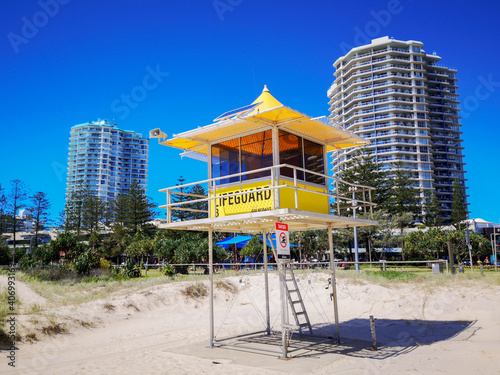 Wallpaper Mural Lifeguard tower No.3 located at Coolangatta along the Gold Coast. Popular with surfers and swimmers the ocean is very dangerous along the coast requiring the need for professional lifeguards. Torontodigital.ca