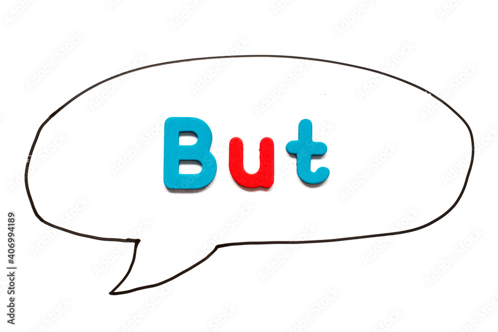 Alphabet letter with word but in black line hand drawing as bubble speech on white board background Alphabet letter with word but in black line hand drawing as bubble speech on white board background