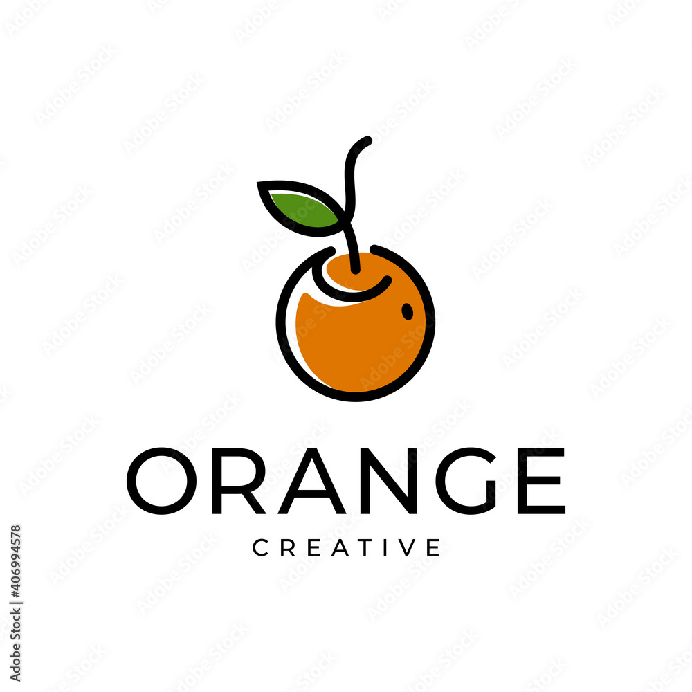 Minimalist orange logo in a line art syle 