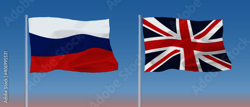 イギリス国旗　ロシア国旗