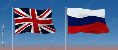 イギリス国旗　ロシア国旗
