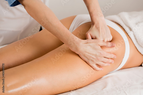 anti-cellulite medical massage, close-up