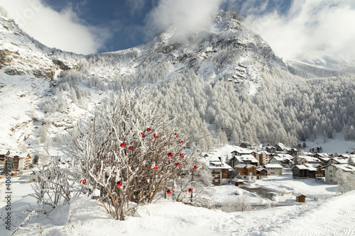 Saas Almagell Winter Landscape