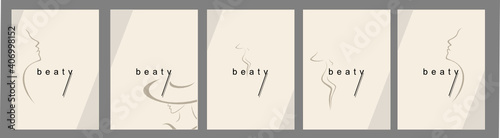 a set of craft postcards for a beauty salon
