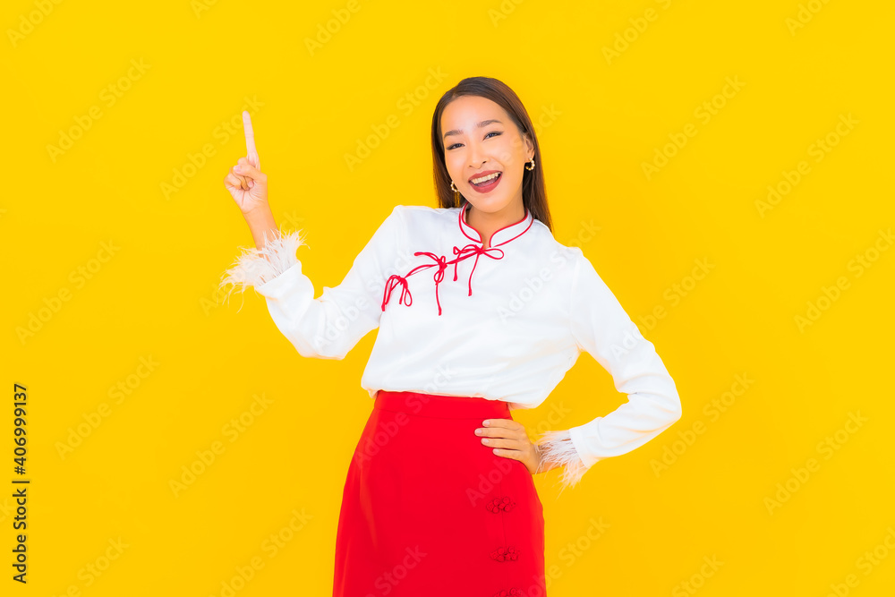 Portrait beautiful young asian woman smile in action Portrait beautiful young asian woman smile in action