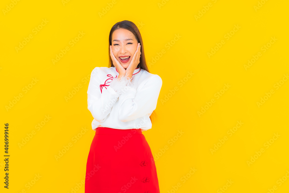Portrait beautiful young asian woman smile in action Portrait beautiful young asian woman smile in action