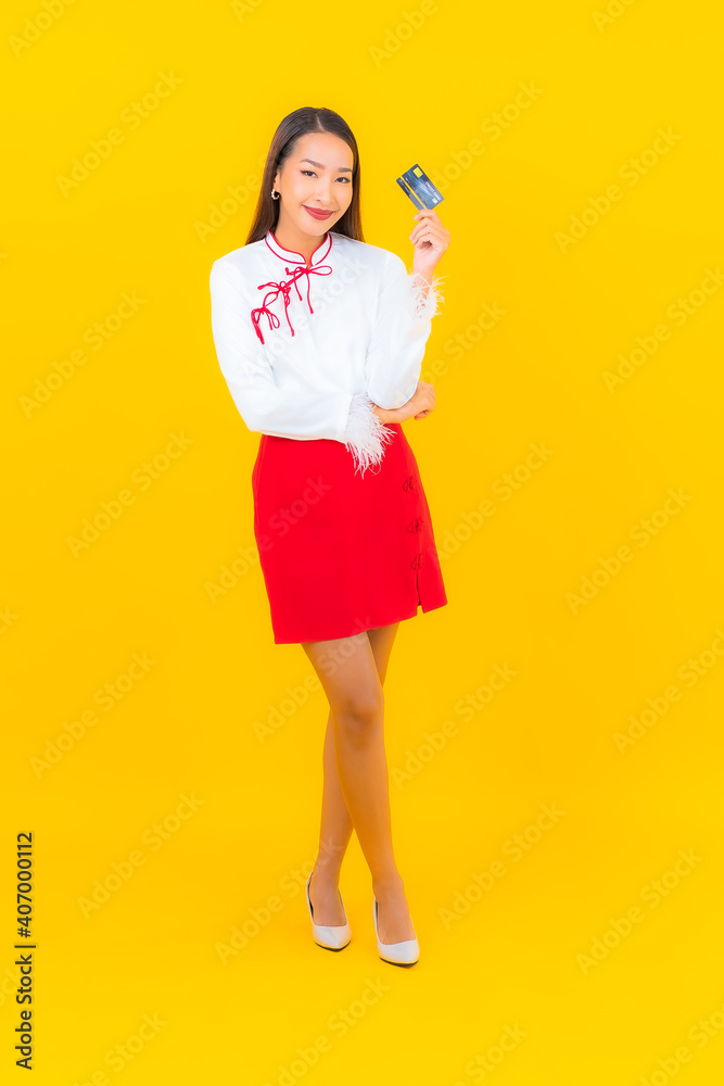Portrait beautiful young asian woman with credit card Portrait beautiful young asian woman with credit card