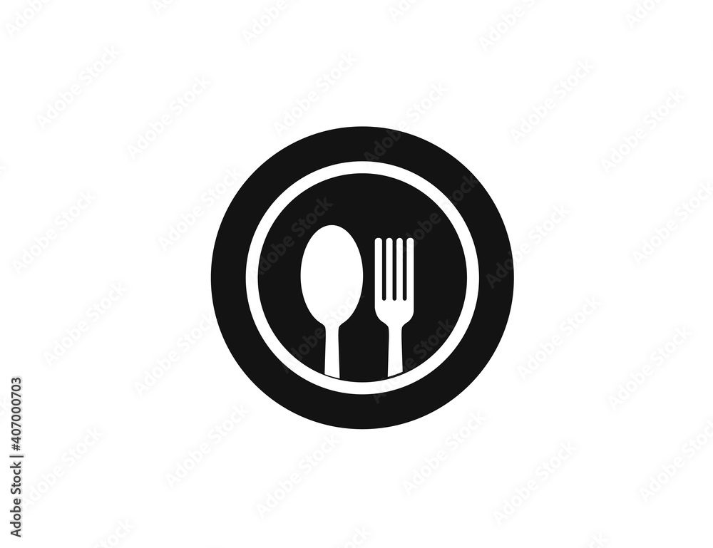 dish with cutleries. Cafe icon vector illustration design dish with cutleries. Cafe icon vector illustration design