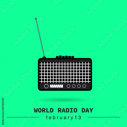 World Radio Day on February 13 Background. Vector illustration