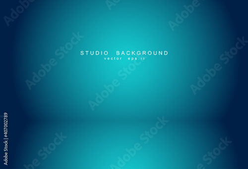 Empty blue studio room Backdrop. Light interior with copyspace for your creative project . Vector illustration EPS 10