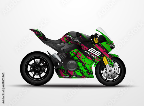 Motorcycle Sportbikes wrap decal and vinyl sticker design.