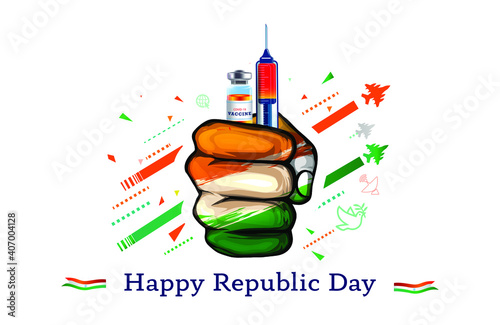 vector illustration of  happy "Republic day India" background, ideas concept, presentation, showoff growth parade, technology success of Indian story