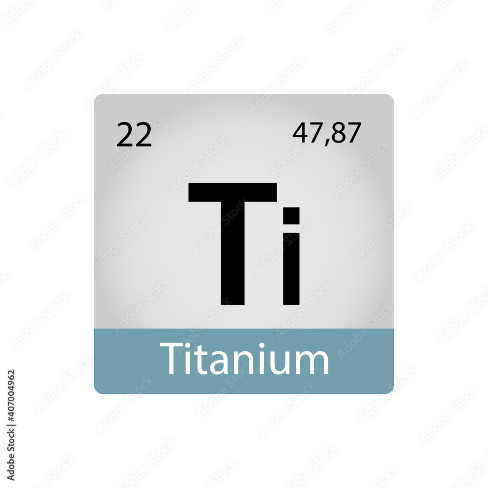 22 chemistry element. Titanium element periodic table. Chemistry concept. Vector illustration perfect for cards, posters, stickers.
