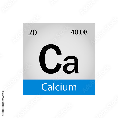 20 chemistry element. Calcium element periodic table. Chemistry concept. Vector illustration perfect for cards, posters, stickers.