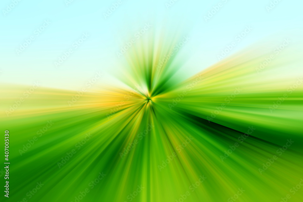 Abstract surface of radial blur zoom green, blue tones. Abstract green, blue background with radial, diverging, converging lines. Abstract surface of radial blur zoom green, blue tones. Abstract green, blue background with radial, diverging, converging lines.