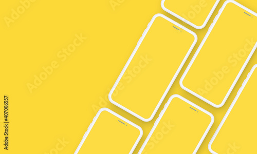 Realistic iPhone Mobile Phone Neomorphism Template Mockup Vector. 3D Front Perspective