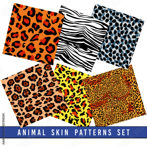 set of animal print vector patterns