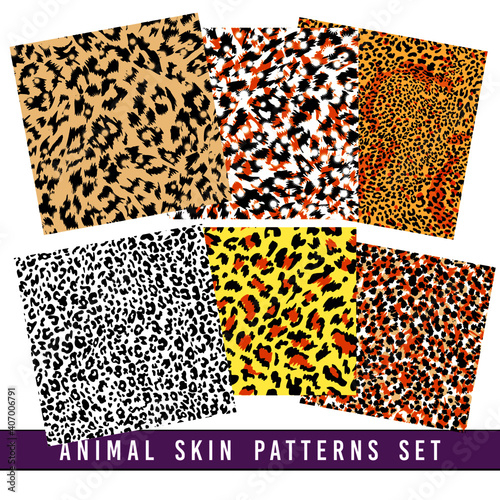 set of animal print vector patterns