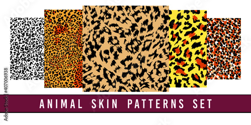 set of animal print vector patterns