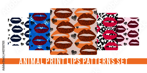  set of animal print lips