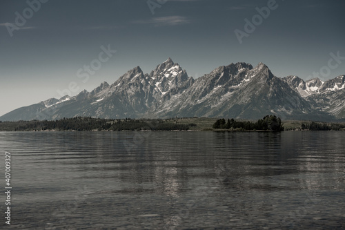 Muted Colors of Jackson Lake And Grand Teton © kellyvandellen