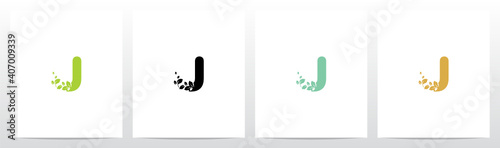 Letter Eroded Into Leaf Letter Logo Design J