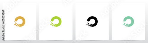 Letter Eroded Into Leaf Letter Logo Design O