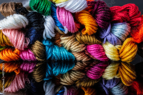 colorful threads for cross stitching