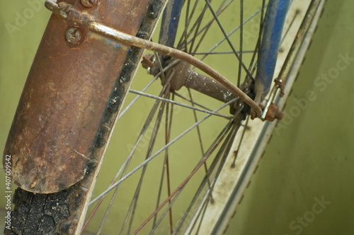 close up shot of bicycle tire or wheel