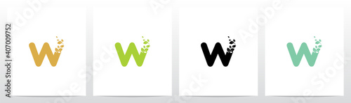 Letter Eroded Into Leaf Letter Logo Design W