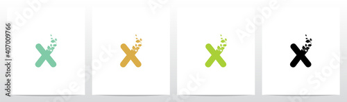 Letter Eroded Into Leaf Letter Logo Design X