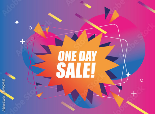 one day sale in explosion bubble vector design