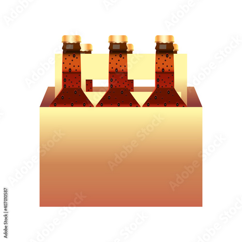 six pack beers bottles drinks icon