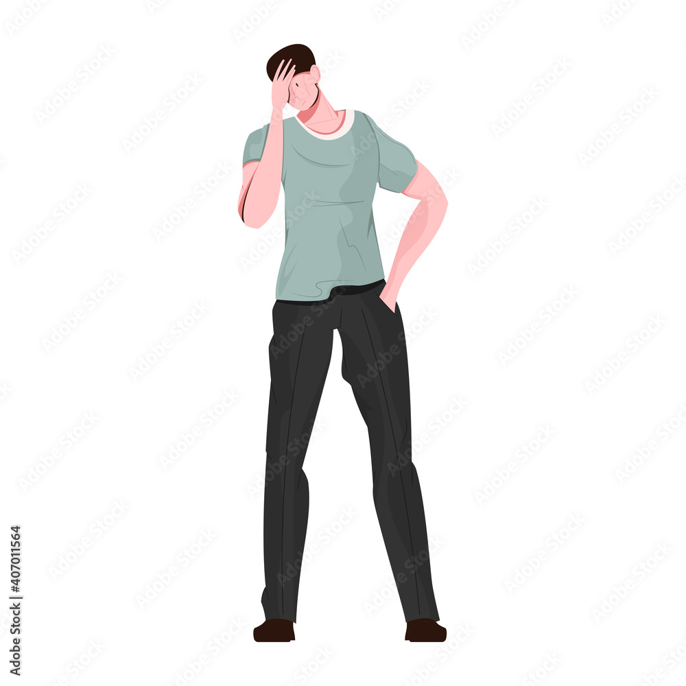 Fototapeta premium Frustrated Character Flat Icon